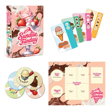 Point Games Sundae Funday Family Board Game Ice Cream Building Card Game for Kids & Adults - Scoop, Stack & Score! - Fun Family Game Night, 2-4