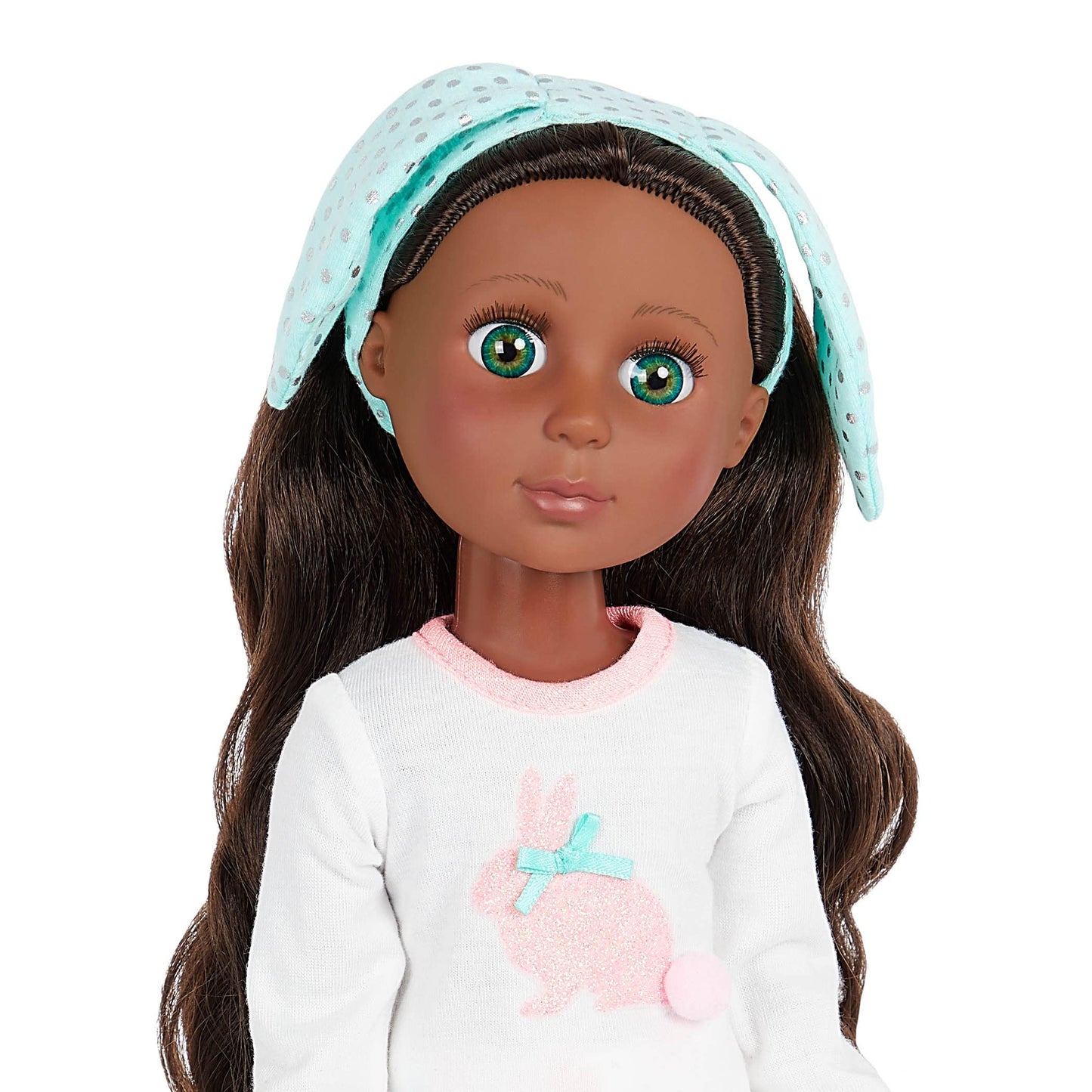 Glitter Girls - 14-Inch Slumber Party Doll - Brown Hair & Green Eyes - Bunny Pajama Outfit & Headband - 3+ Years- Eniko