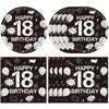 40Pcs 18th Birthday Decorations for Boys Girls,18th Birthday Plates and Napkins Black and White Disposable Party Tableware Set for Time To Adult 18