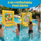 TicTac Shot Pool Toys Games for Kids & Adults, 2-in-1 Pool Basketball Hoop & Dart Target, Family Pool Party Games with Multiple Balls (Yellow)