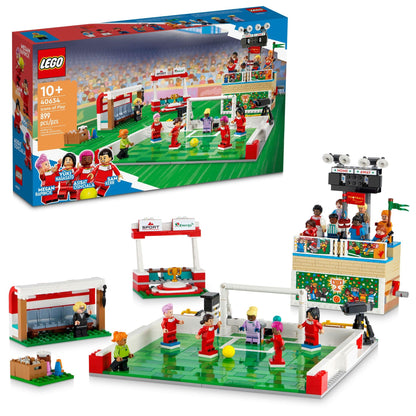 LEGO Icons of Play Soccer Toy, Detailed Building Set for Girls and Boys with 15 Minifigures, Also Includes a Field, Stand and Working Scoreboard,