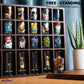 DECOMIL Shot Glass Display Case for Wall & Free Standing with Holder for 28 Tall Shot Glasses, Solid Wood Rack Without Door
