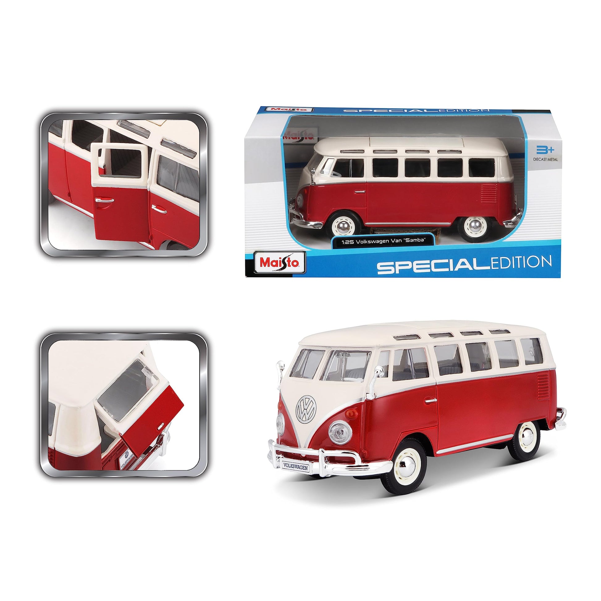 Maisto 31956 - VW Bus Samba 1:25, Colors May Vary