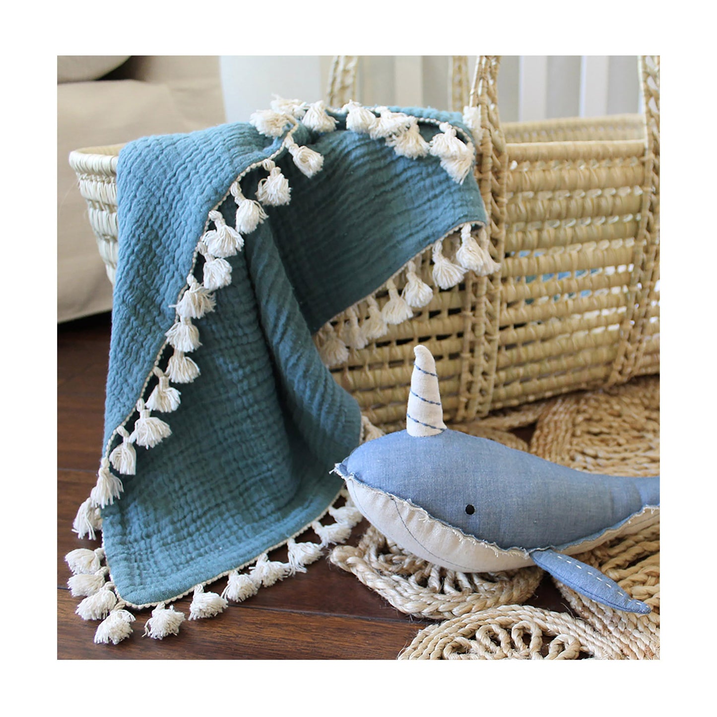 Crane Baby Toys for Boys and Girls, Comforting Plush Stuffed Animal, Narwhal