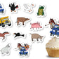 Blue Truck Birthday Decorations Cake Cupcake Toppers Farm Animals 42 Pcs