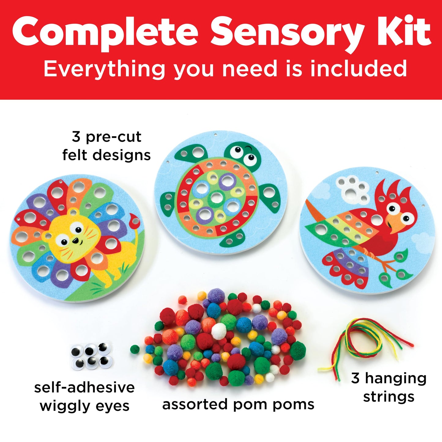 Creativity for Kids Pom Pom Pictures: Animals | Summer Fun | Back to School Crafts for Preschool Learning Activities| Sensory Toys for Toddlers