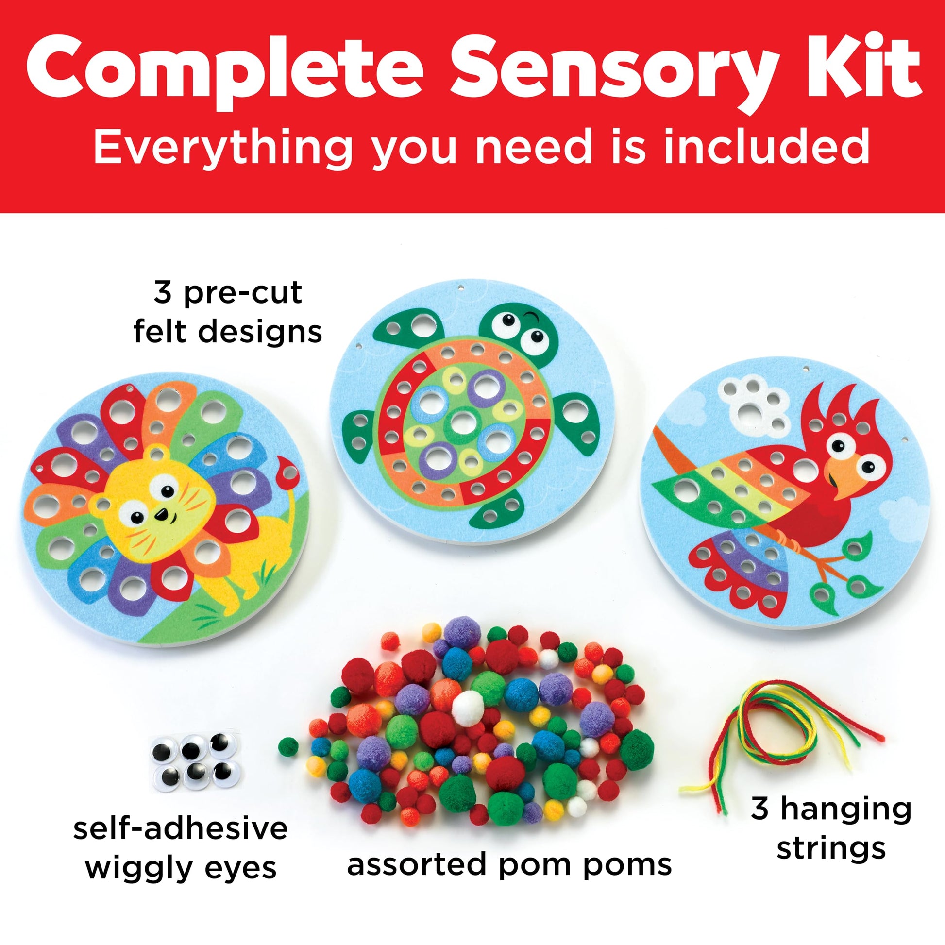 Creativity for Kids Pom Pom Pictures: Animals | Summer Fun | Back to School Crafts for Preschool Learning Activities| Sensory Toys for Toddlers