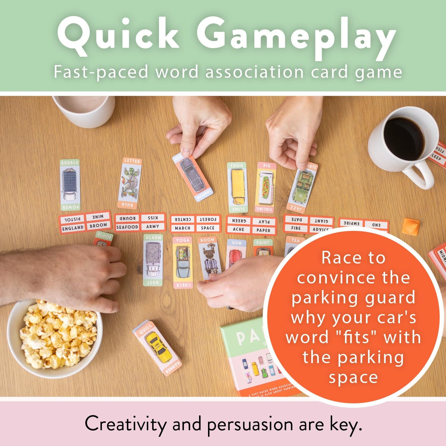 Parkade Board Game - Word Games and Parking Cars - Party Game for Friends and Family Game Night - 5-15 Minutes for 3-13 Players