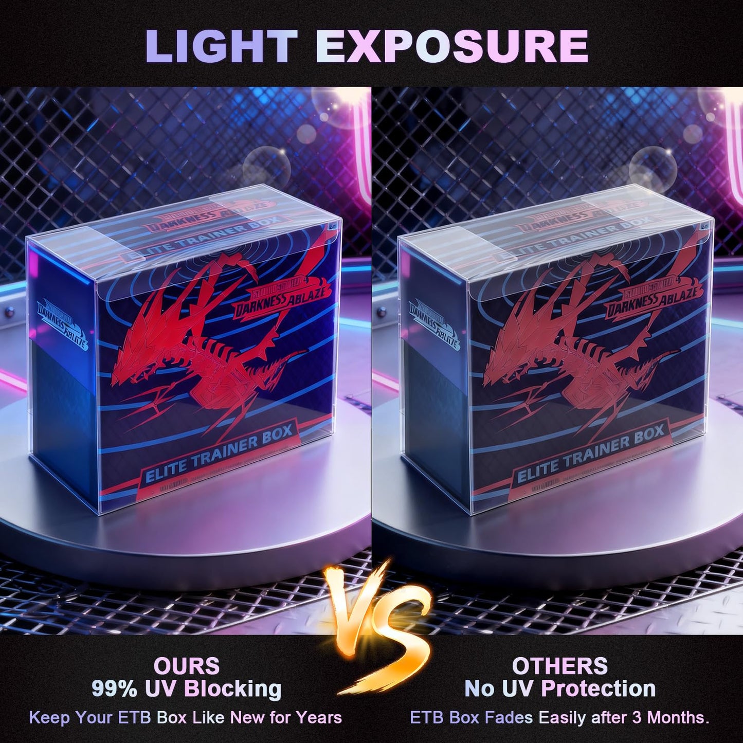 ?99% UV-Blocking? PKMN ETB Protector Case, Elite Trainer Box Protector, ETB Box Plastic Display Case-Compatible with Elite Trainer Boxes, 0.5mm Thick