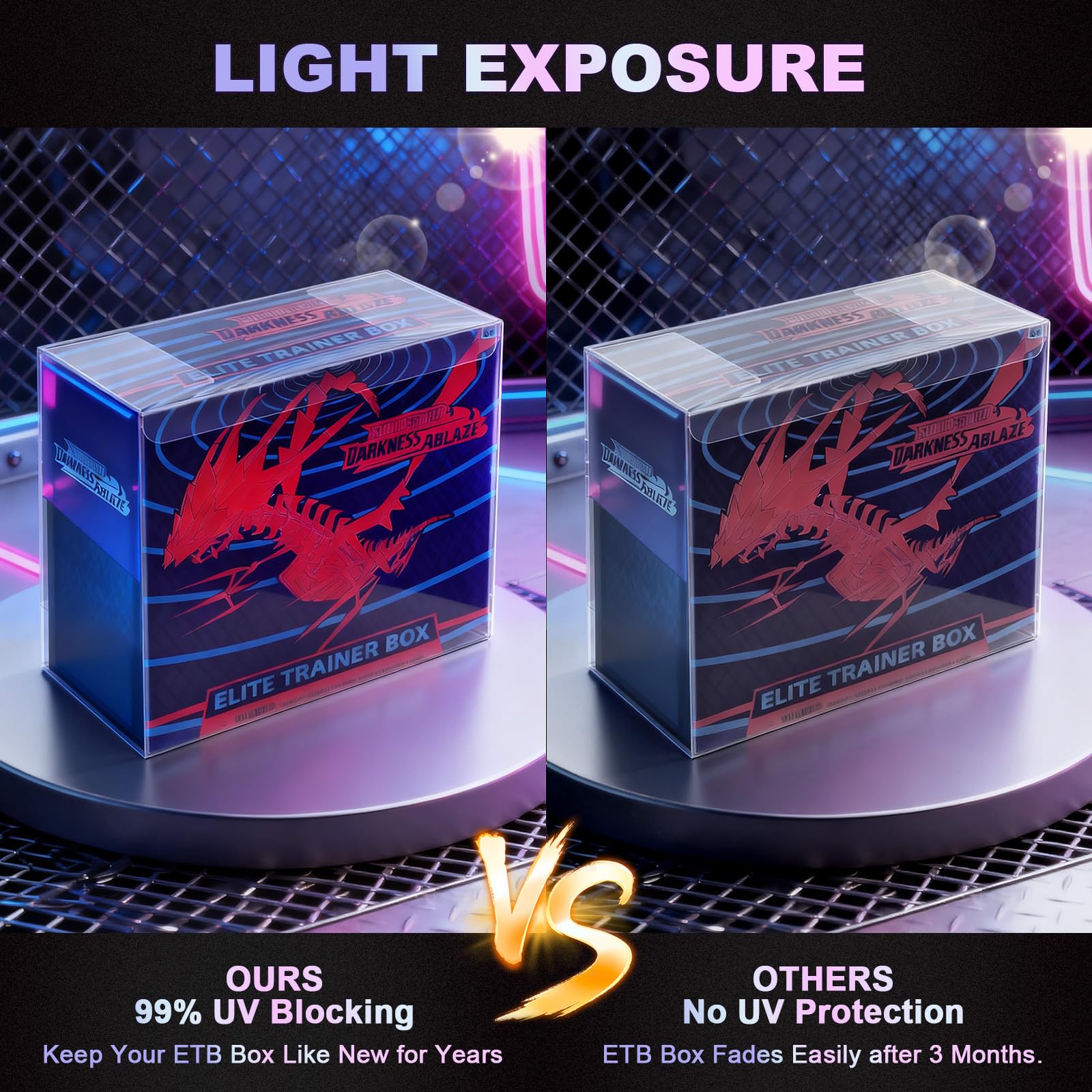?99% UV-Blocking? PKMN ETB Protector Case, Elite Trainer Box Protector, ETB Box Plastic Display Case-Compatible with Elite Trainer Boxes, 0.5mm Thick