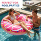 Coconut Outdoor Sprinkled and Glazed Pink Donut Pool Float, Inflatable