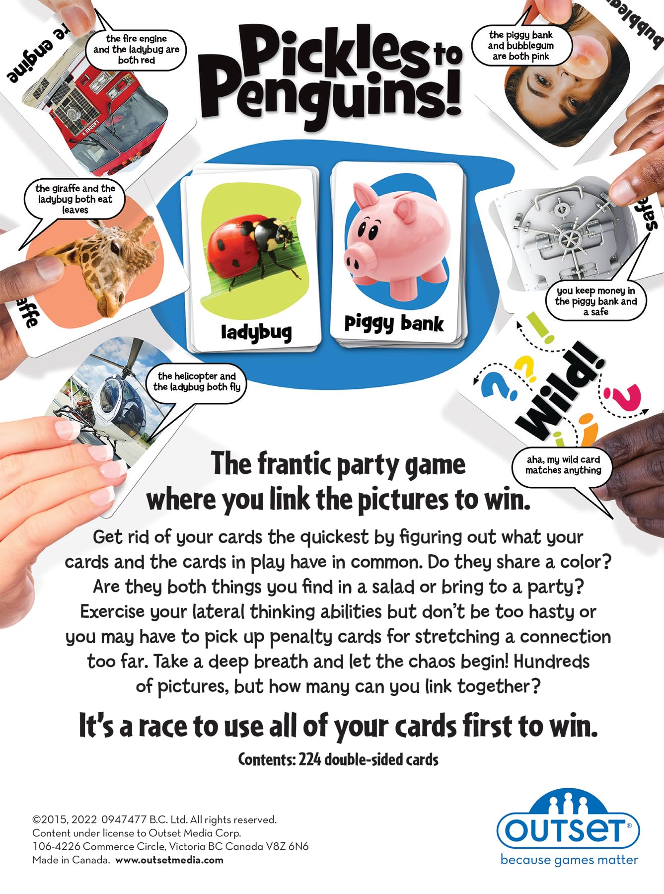 Pickles to Penguins! The Quick-Thinking Picture-Linking Party Game - for 2 or More Players Ages 8 and up by Outset