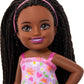 Barbie Club Chelsea Small Doll, 6-Inch Ari with Braided Hair Wearing Removable Flower-Print Dress & Pink Sandals