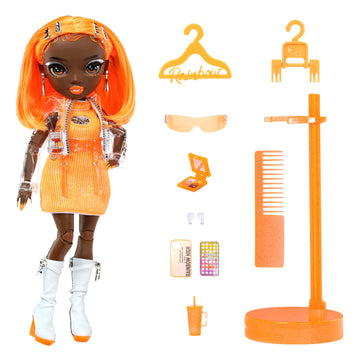 Rainbow High Michelle- Orange Fashion Doll. Fashionable Outfit & 10+ Colorful Play Accessories. for Kids 4-12 Years Old and Collectors.
