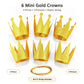 Boieo Mini Gold Crown Hats, 6 Small Paper Crowns for Kids