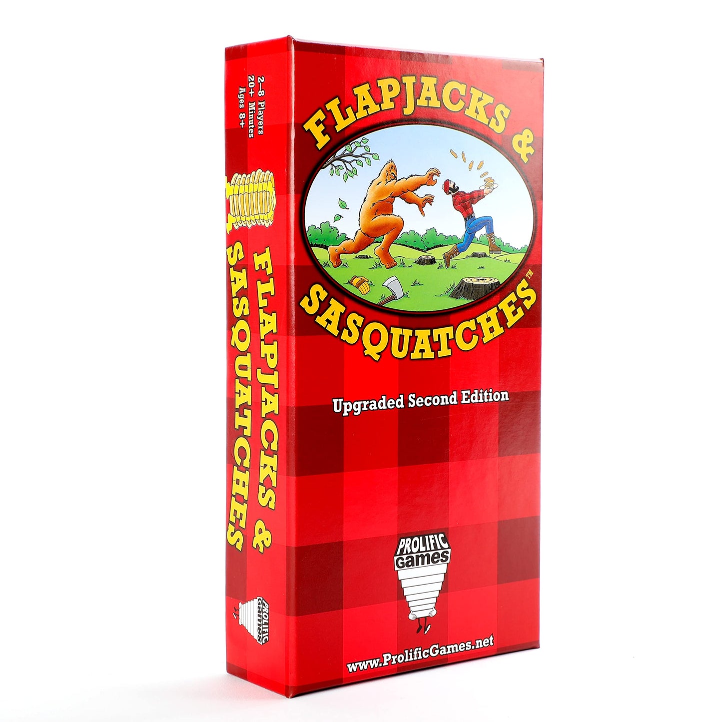 Prolific Games Flapjacks & Sasquatches - Upgraded 2nd Edition, Family Card & Dice Game for 2-8 Players, 20-Minute Rounds, Fun for Kids & Adults