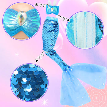 BLIJOLA Doll Clothes 5 Sets Sequins Dresses for 11.5 Inch Girl Doll Including 2 Mermaid Clothes Swimwear 1 Evening Dress 2 Casual Dress Party Outfits