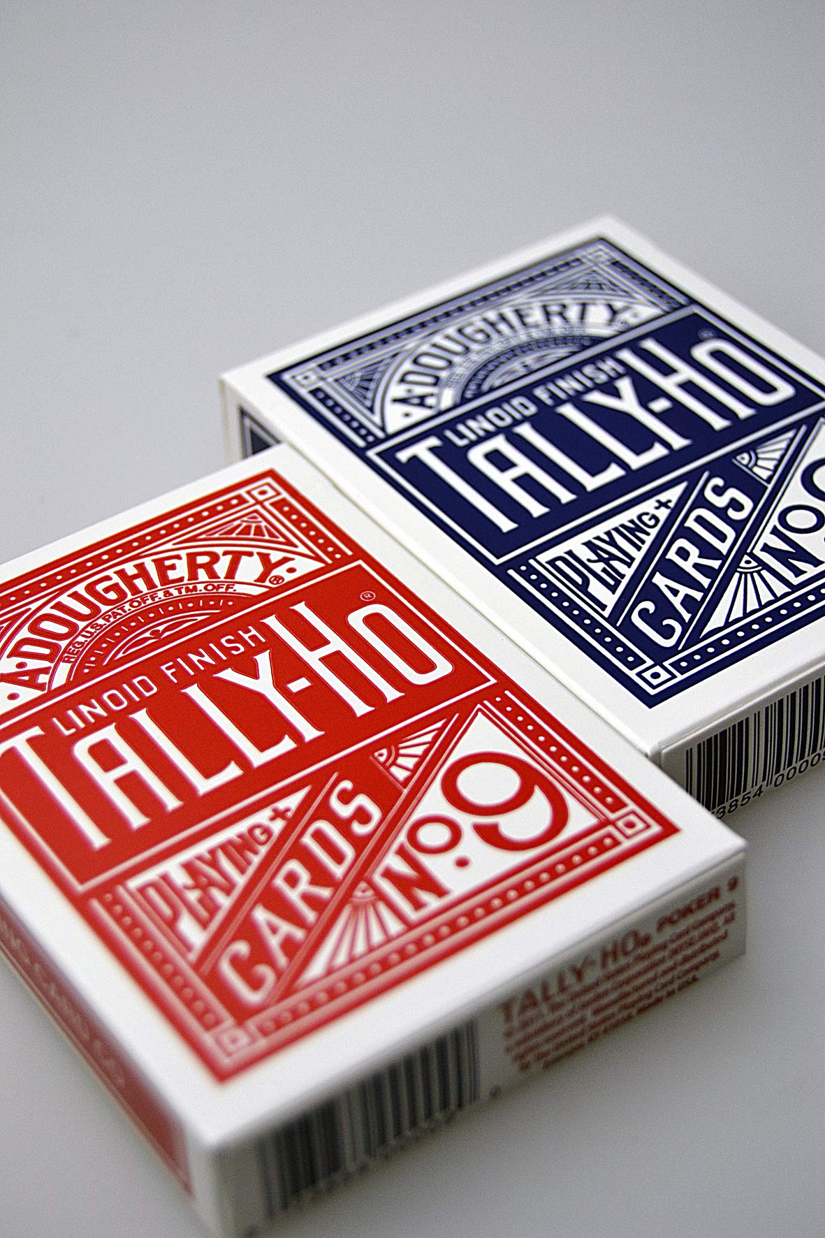 2 Decks of TALLY HO No 9 Original Fan Back Playing Cards RED and Blue