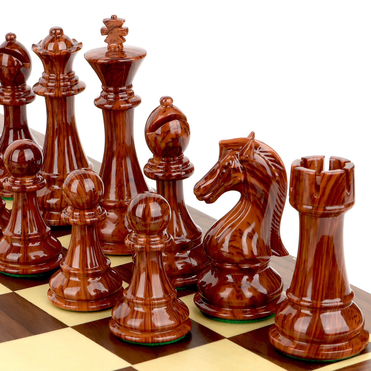 WinSTEM High Polymer Weighted Chess Pieces Only - 3.75'' King - Extra 2 Queens, Standard Tournament Chessmen for Chess Board Game or Replacement