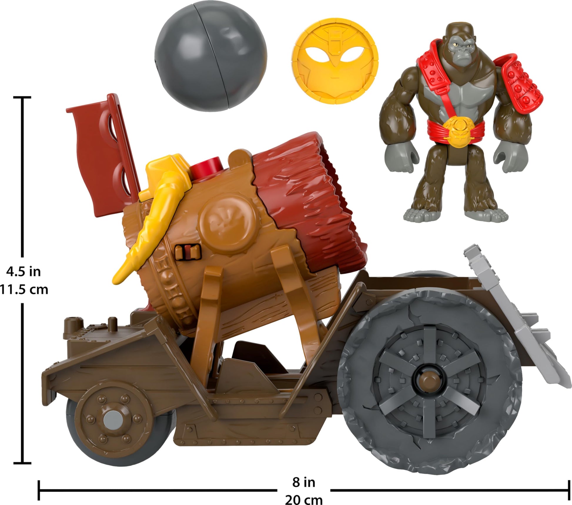 Fisher-Price Imaginext Preschool Toys Gorilla Cannon Launcher 4-Piece Poseable Figure Set for Pretend Play Kids Ages 3+ Years