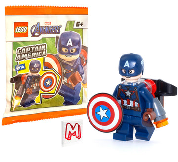 LEGO Marvel Avengers Super Heroes Minifigure - Captain America (with Shield and Helmet) Limited Edition