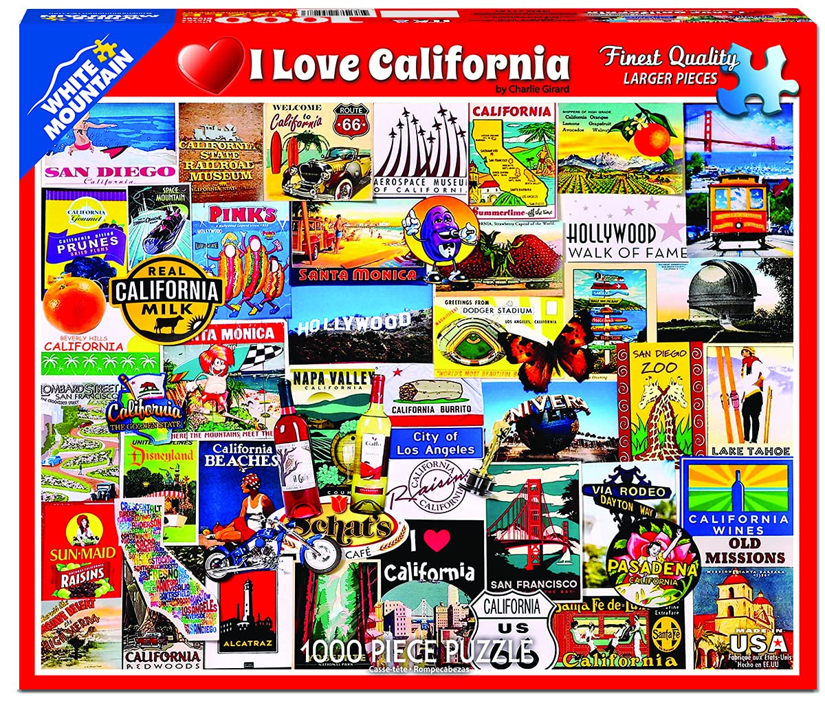 White Mountain Puzzles I Love California - 1000 Piece Jigsaw Puzzle