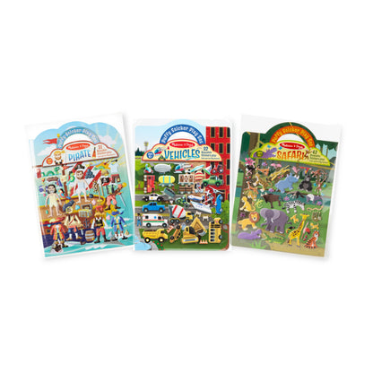 Melissa & Doug M&D Puffy Sticker Bundle - Pirates, Vehicles and Safari (Amazon Only)