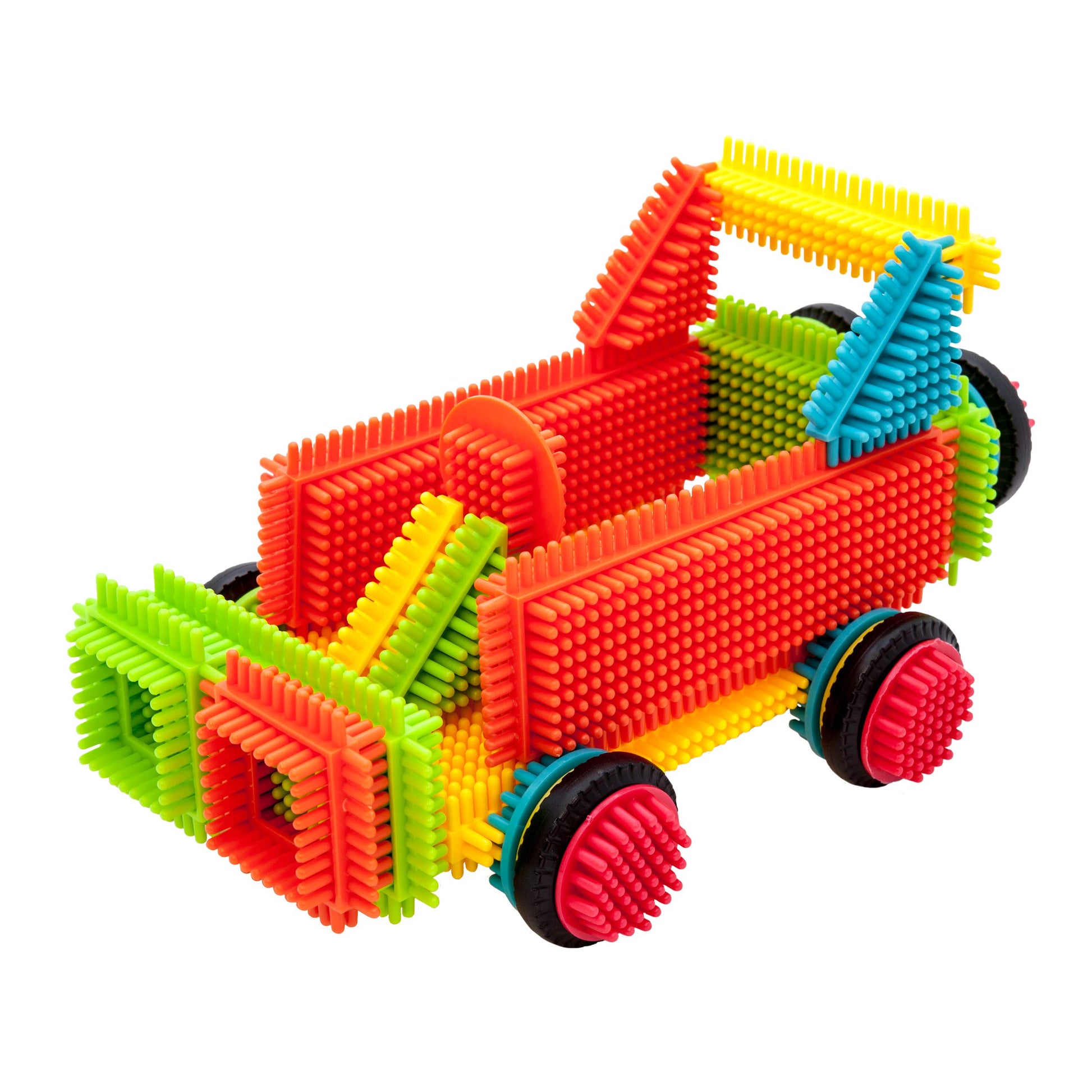 PicassoTiles PTB151 151pcs Hedgehog Lock Block STEM Building Tiles Truck Theme Set Learning Playset STEM Toy Set Educational Kit Child Brain
