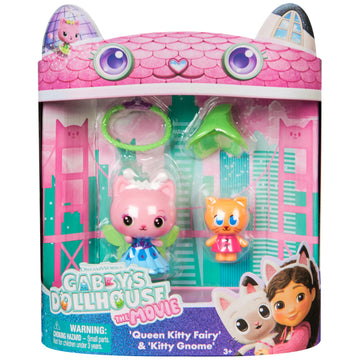 DREAMWORKS GABBY'S DOLLHOUSE: The Film Queen Kitty Fairy & Kitten Gnome Figure Set with 2 Accessories, for Children from 3 Years