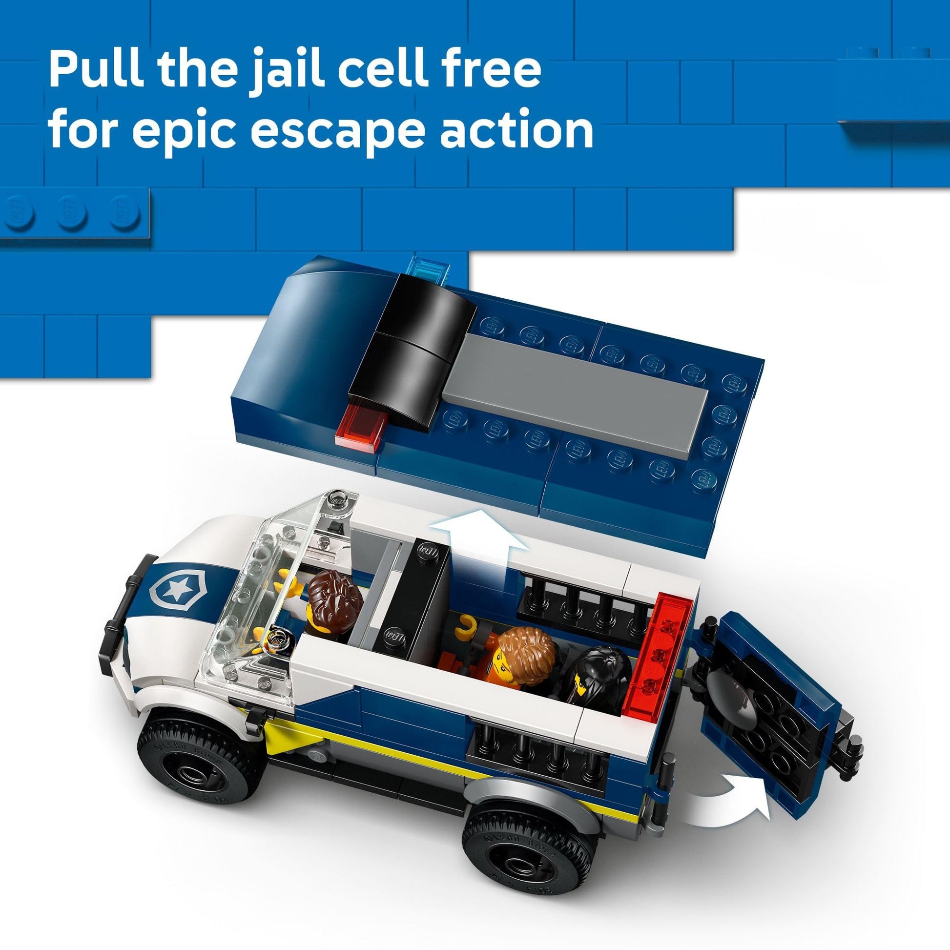 LEGO City Police Prisoner Transport Van - Police Toy for Kids, Boys & Girls Ages 6+ - Emergency Vehicle & Motorcycle Building Kit - Officer and 2