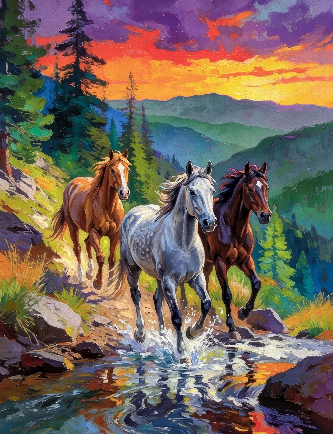 Springbok Wild Horses at Sunset 500 Piece Jigsaw Puzzle for Adults