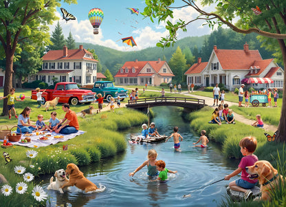 Summertime Memories 1000 Piece Jigsaw Puzzle - Nostalgic Puzzle for Adults & Families - Fully Interlocking Pieces - Stunning High Definition Color