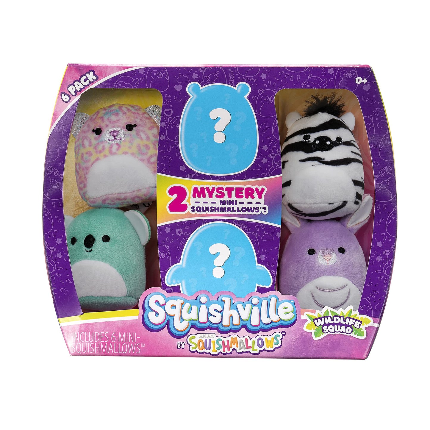 Squishville Mystery Mini-Squishmallows Plush - Wildlife Squad - Six 2-Inch Characters - Includes Michaela and Kiki Plus Four Mystery Figures