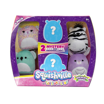 Squishville Mystery Mini-Squishmallows Plush - Wildlife Squad - Six 2-Inch Characters - Includes Michaela and Kiki Plus Four Mystery Figures