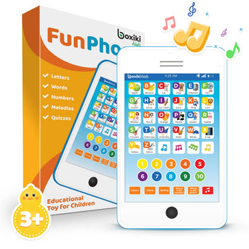 Educational Toys for 3+ Year Old Boys and Girls, 6-in-1 Kids Learning Tablet Phone, Preschool ABC Letters Numbers Spelling Music Toy, Premium Travel