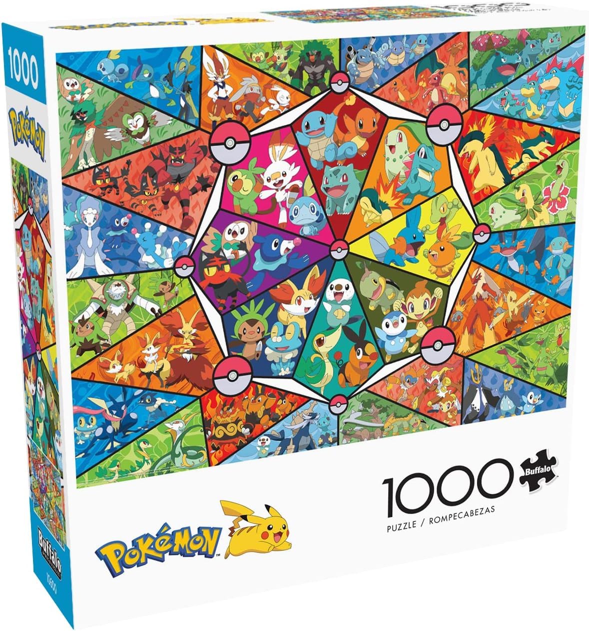 Buffalo Games Pokemon Stained Glass Starters, 1000 Piece Pokemon Puzzle
