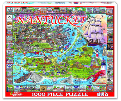 White Mountain 1000 Piece Jigsaw Puzzle Coastal Island, Nantucket, MA