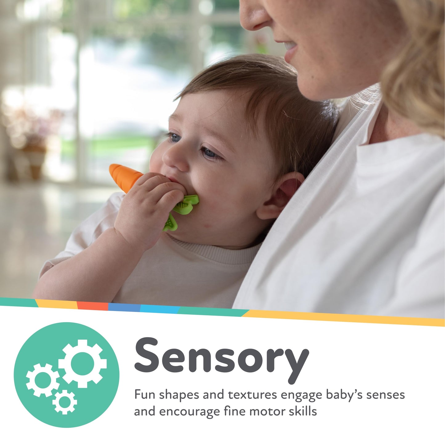 Nuby NanaNubs Banana Massaging Toothbrush and Carrot Teether - (2 Pack) Baby Teething Toys for 3+ Months