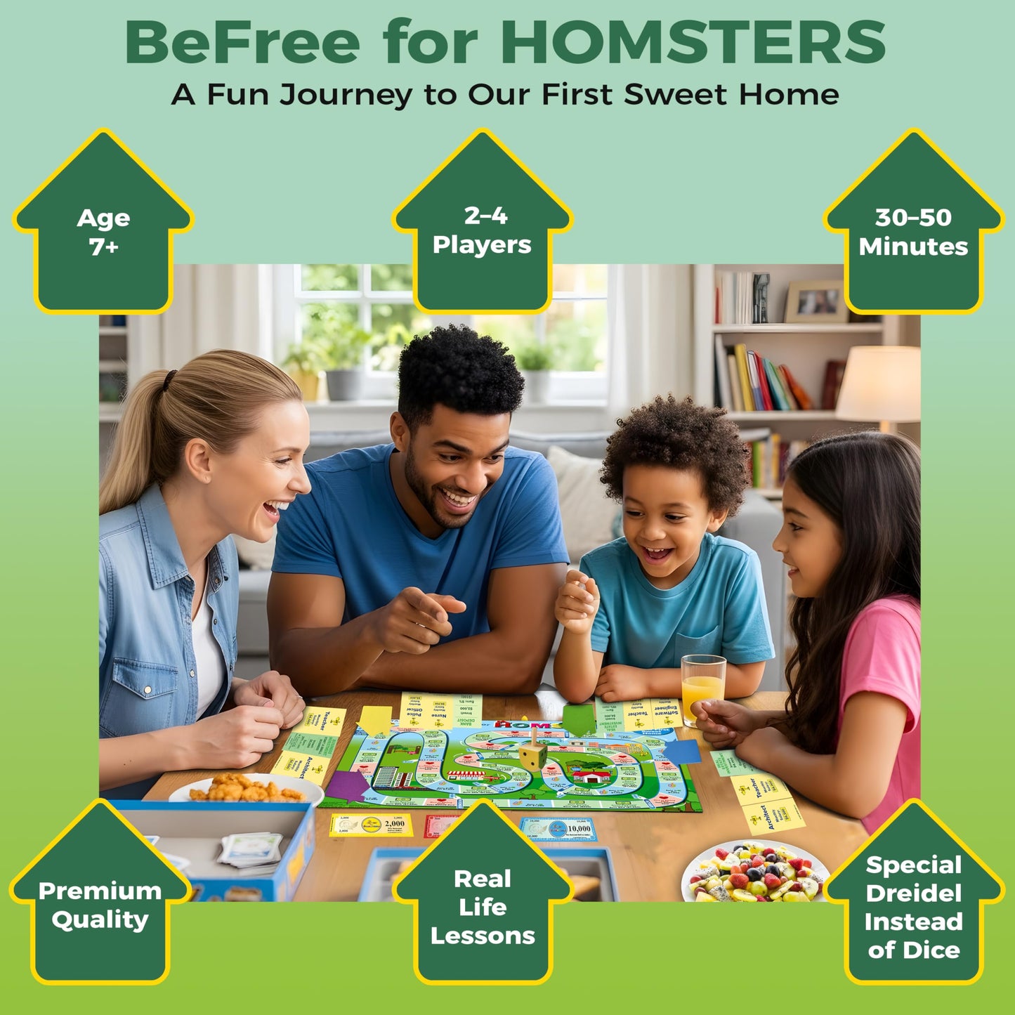 BeFree for HOMSTERS: Family Strategy Board Game - Financial Literacy, Career & Investing | Ideal for Kids Ages 8-12 (Adult Guidance Suggested) | Learn