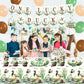 One Lucky Duck Birthday Decorations - 120PCS Mallard Duck Baby Shower Decorations with Banner, Hanging Swirls, Balloons, Tablecloths, Plates, Napkins