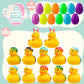 JOYIN 12 Pcs Filled Easter Eggs with Rubber Duck and Rabbit Duckies, Bright Colorful Prefilled Easter Eggs for Kids Fun Bath Toys, Basket Stuffers