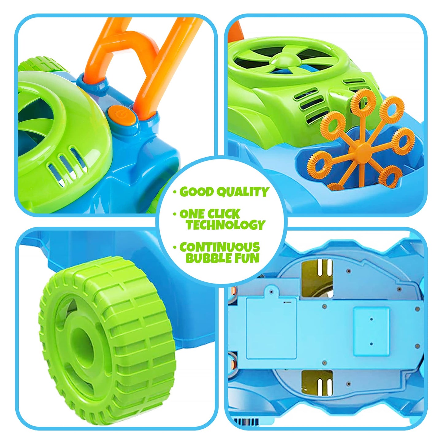 ArtCreativity Bubble Lawn Mower for Toddlers 1-3, Kids Bubble Machine for 1 Year Old Boy Gifts, Bubbles Blowing Push Toys for Kids, Summer Outdoor