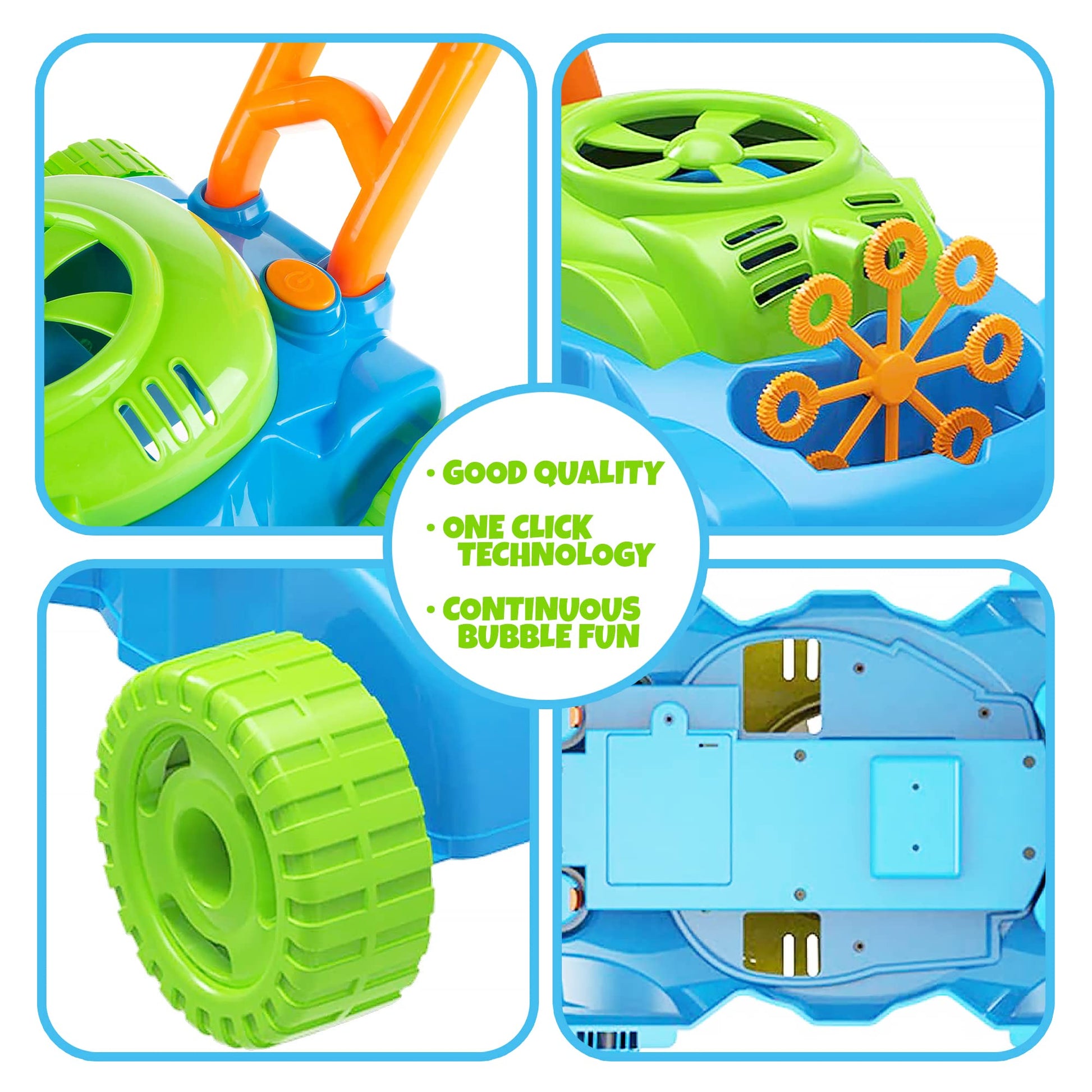 ArtCreativity Bubble Lawn Mower for Toddlers 1-3, Kids Bubble Machine for 1 Year Old Boy Gifts, Bubbles Blowing Push Toys for Kids, Summer Outdoor