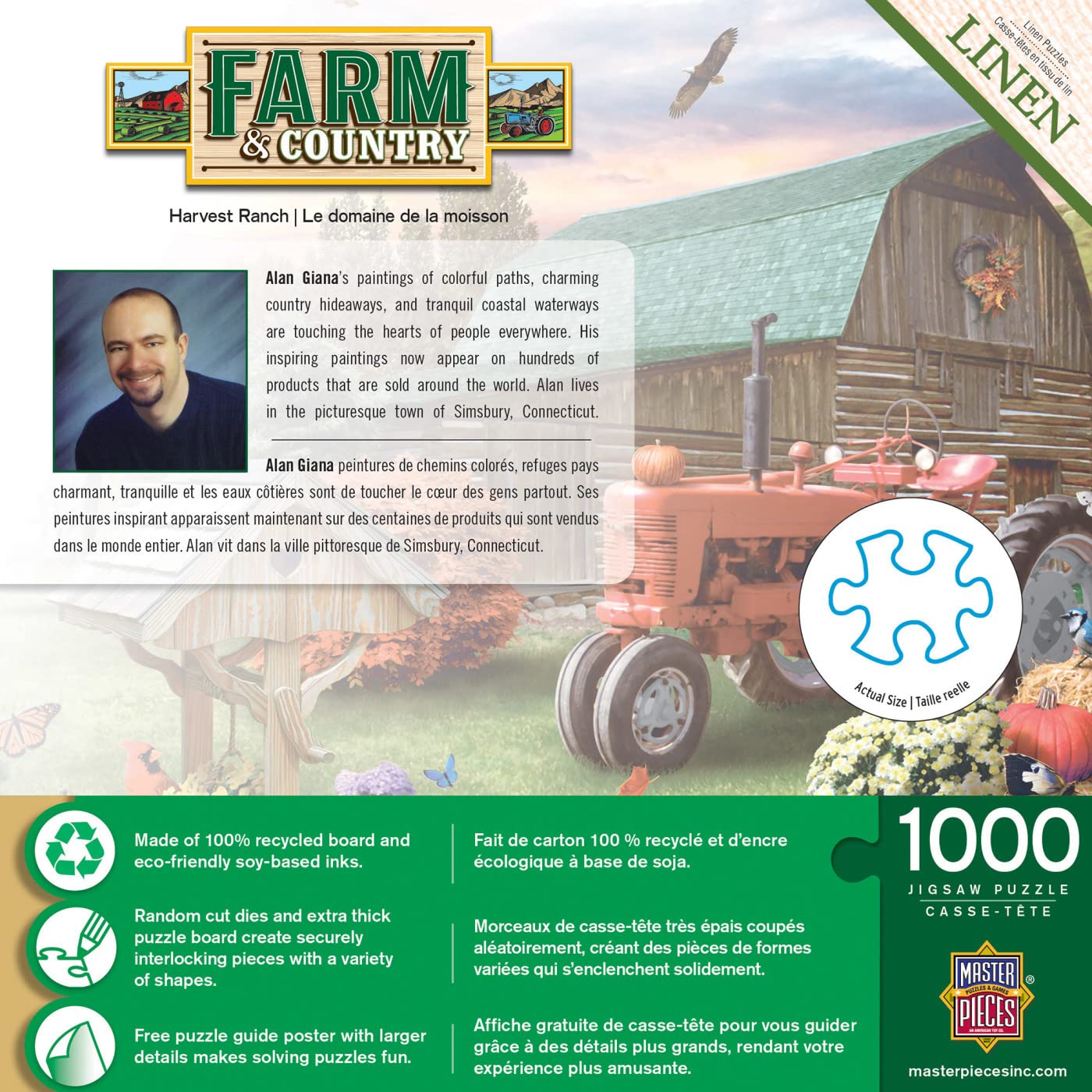 MasterPieces 1000 Piece Jigsaw Puzzle for Adults, Family, Or Youth - Harvest Ranch - 19.25"x26.75"