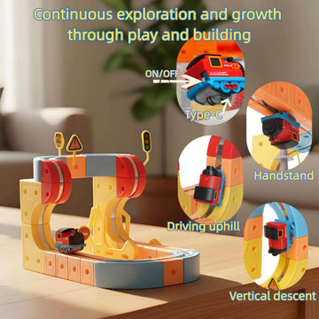 DopplerStar Electric Train Set, a Magnetic Anti-Gravity Train Toy with Interlocking Tracks, is a STEM Toy Suitable for Boys and Girls Aged 3-8