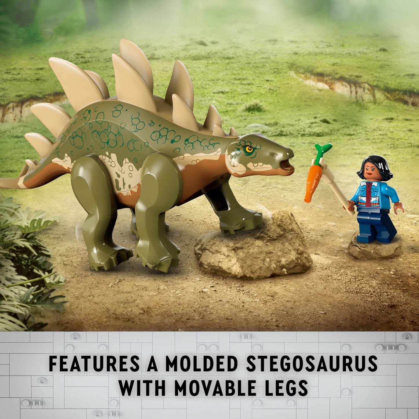 LEGO Jurassic World Dinosaur Missions: Stegosaurus Discovery Building Set - Dinosaur Toys Pretend Play Set with 2 Minifigures for Boys & Girls, Ages