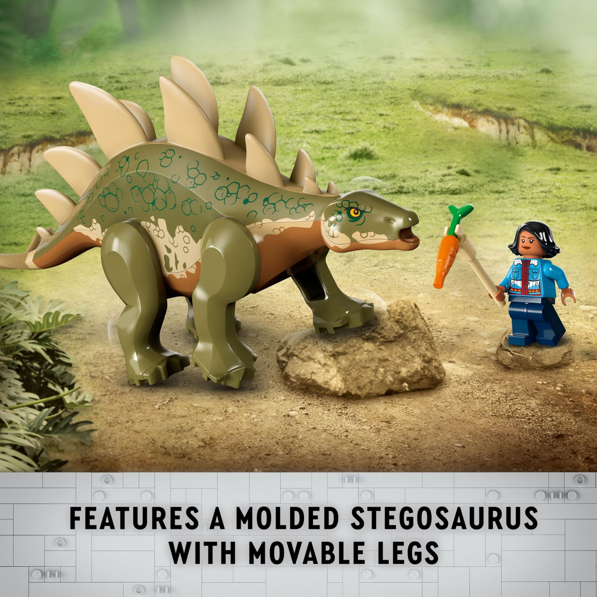 LEGO Jurassic World Dinosaur Missions: Stegosaurus Discovery Building Set - Dinosaur Toys Pretend Play Set with 2 Minifigures for Boys & Girls, Ages
