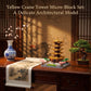 JXRLMB Chinese Ancient Famous Architecture Micro Building Blocks Set for Adults Yellow Crane Tower with Sakura Tree Cherry Plants, Toys for Kids Age