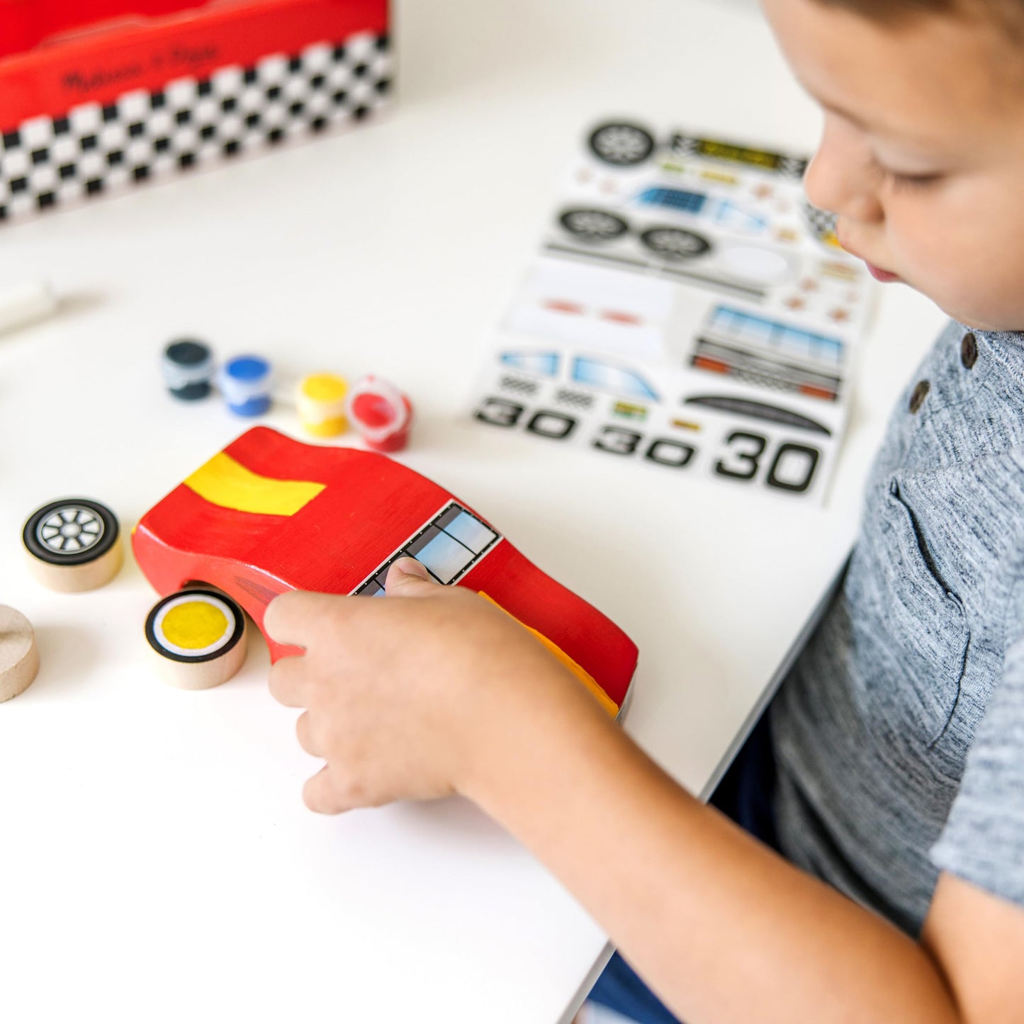 Melissa & Doug Decorate-Your-Own Wooden Race Car Craft Kit