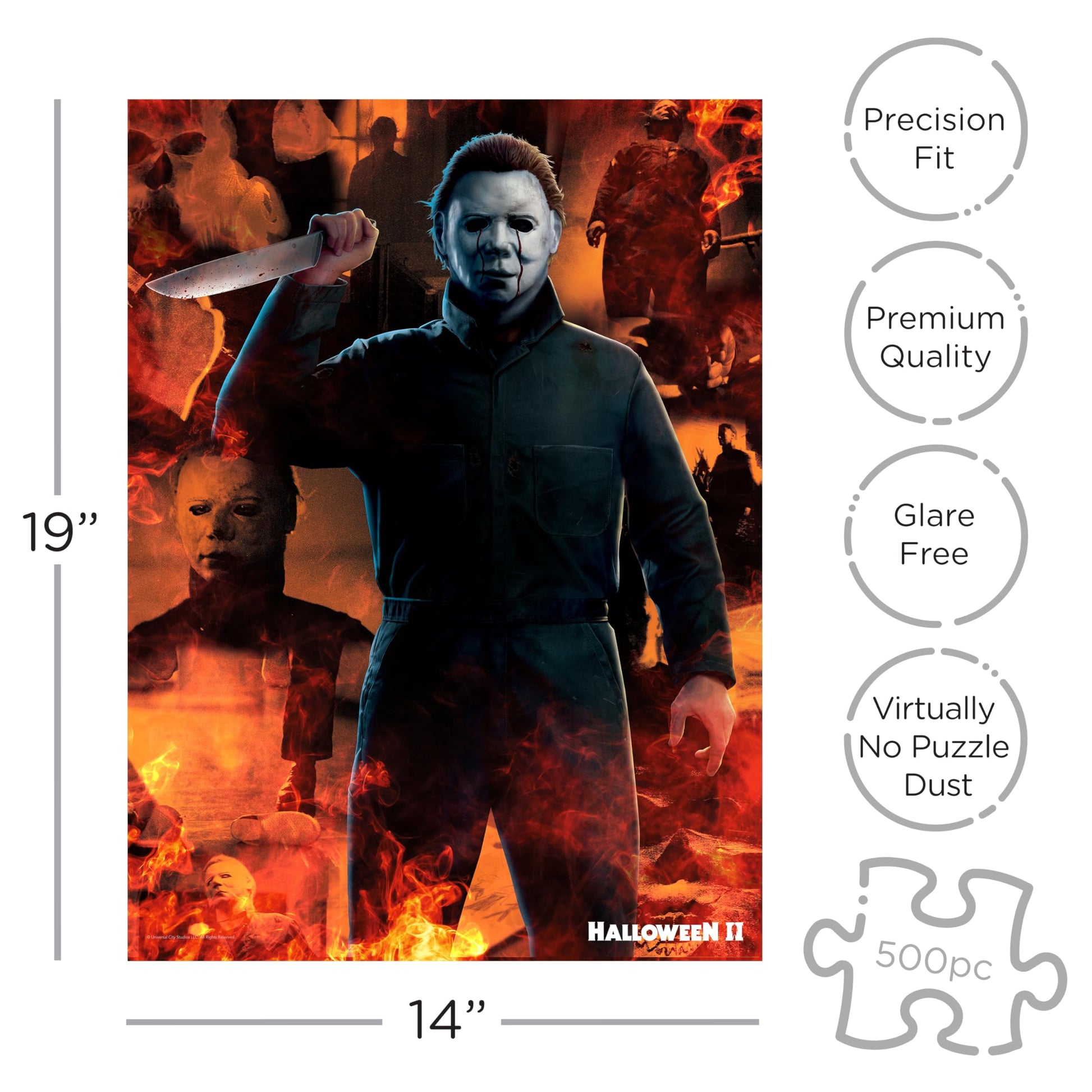 AQUARIUS Halloween II Horror Movie 500 Piece Jigsaw Puzzle in Coffin Box